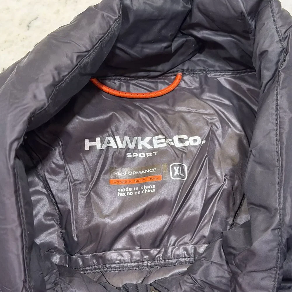 Hawke & Co Men's Puffer Vest XL Nylon Down Fill Quilted Full Zip Black